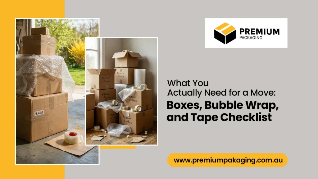 move boxes bubble wrap tape checklist