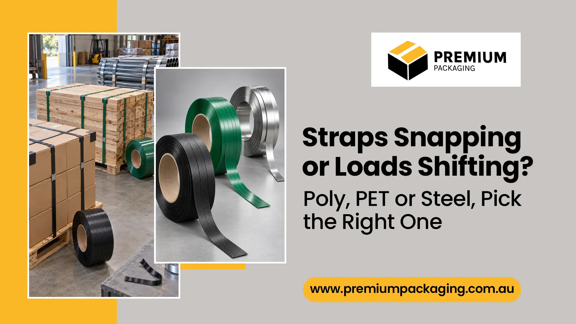 Straps snapping or loads shifting? Poly, PET or Steel: pick the right one